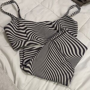 Striped Athletic Shorts and Top Set
